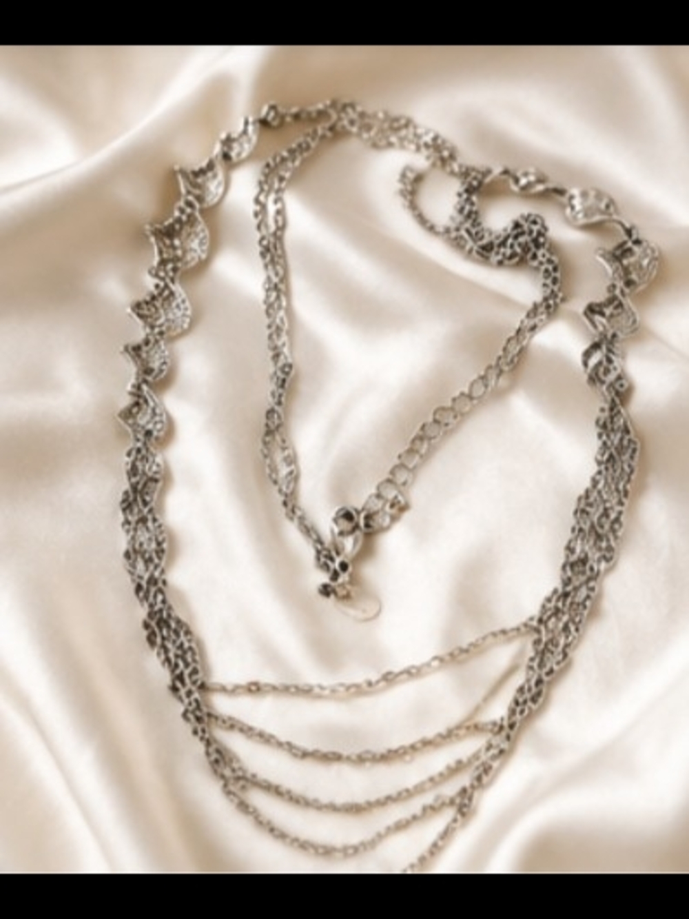 Lia Sophia Silver Multi-Layer Chain Necklace